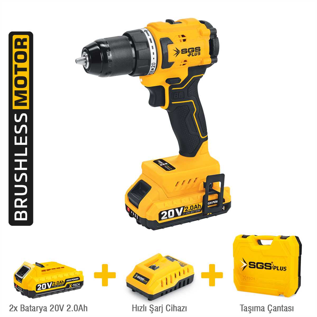 AKÜLÜ VİDALAMA SETİ 60 Nm 20 VOLT 2*2.0 Ah